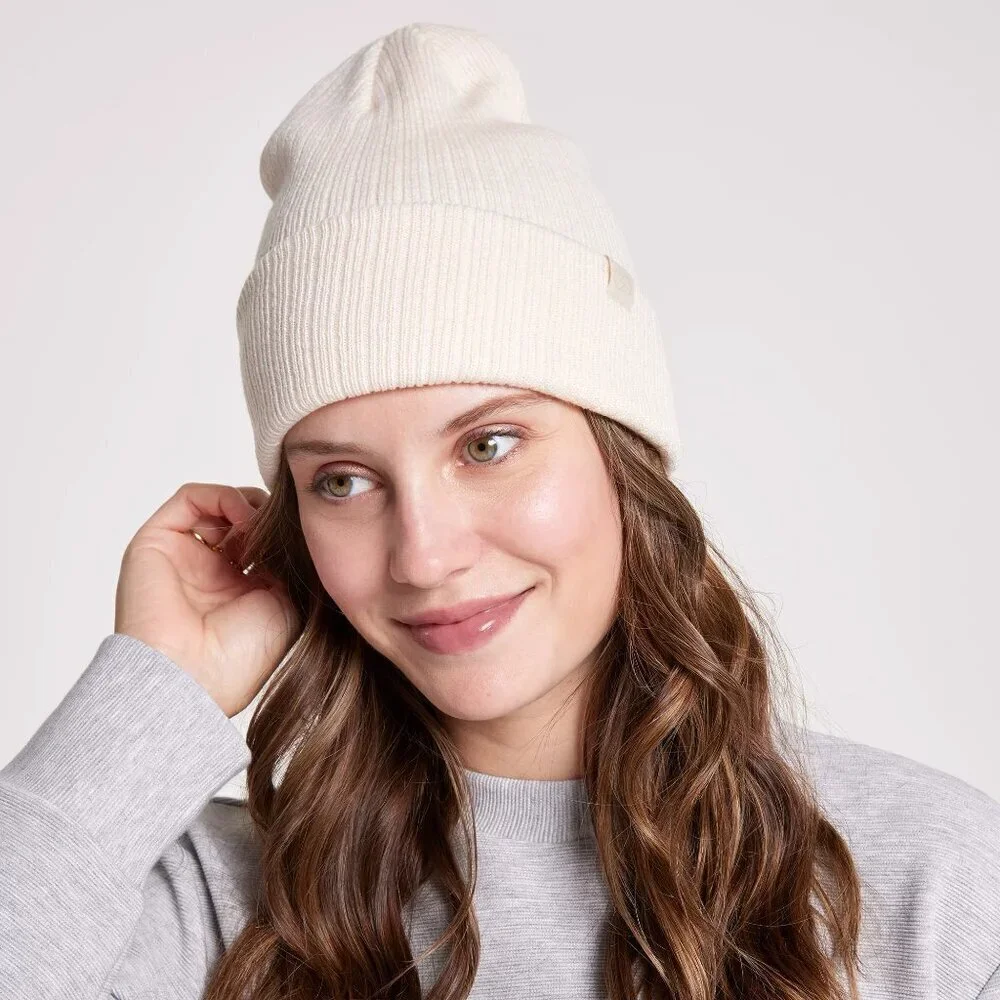 NWT CALIA Essential Ribbed Ivory Winter Beanie
